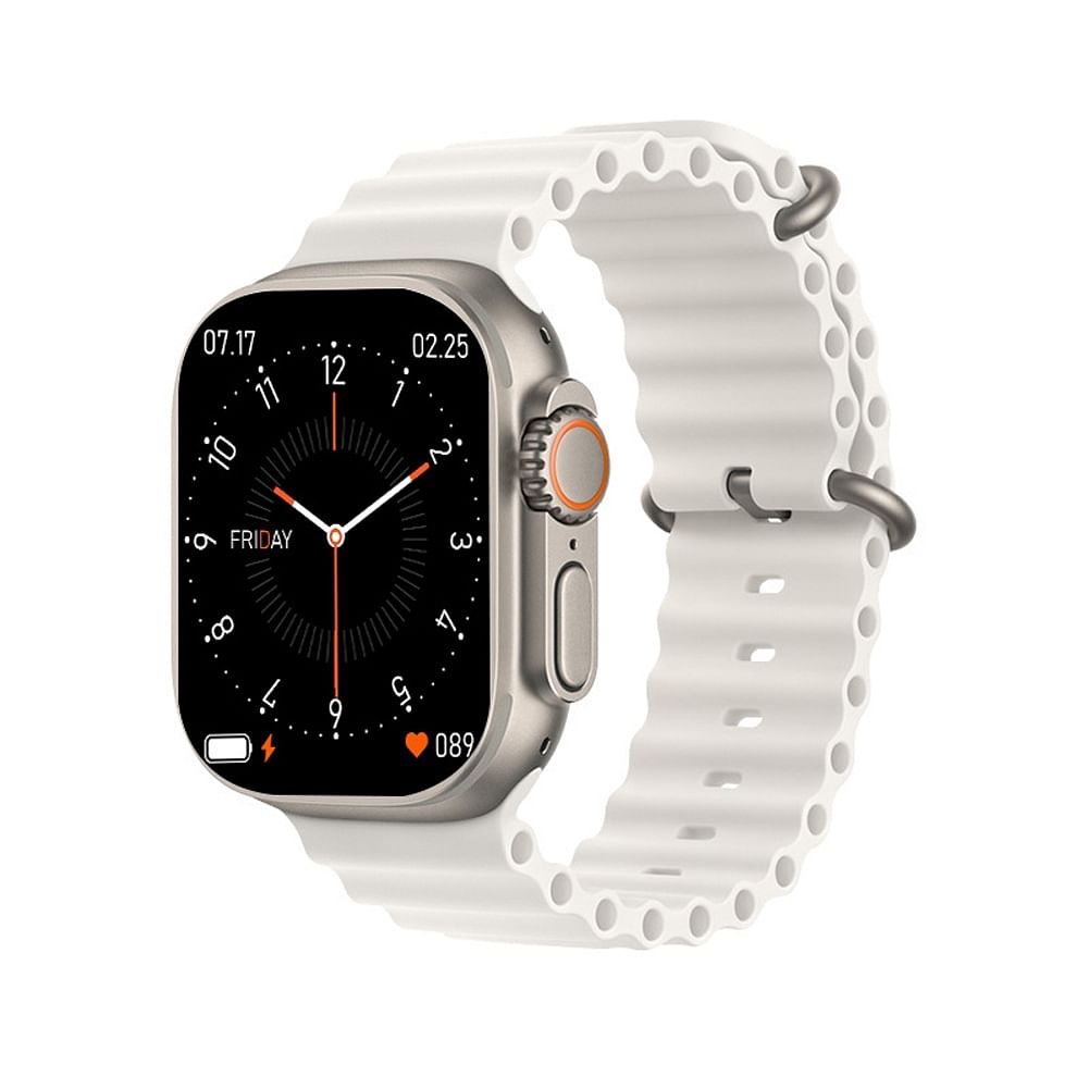 C800ultra Smart Watch Heart Rate Blood Pressure Monitoring Multi-functional Bluetooth Watch Gold Case White Watch Band