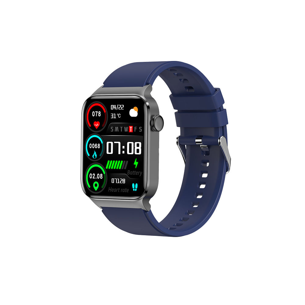 T50 Smart Watch Full Touch Screen Bluetooth-compatible Calling Heart Rate Blood Oxygen Monitoring Dafit Bracelet Blue