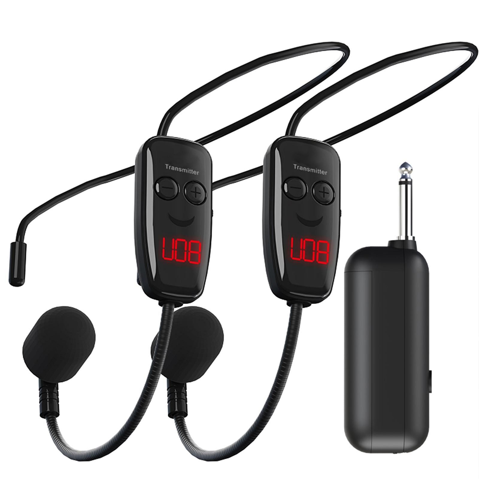 Uhf Wireless Microphone Amplifier Teacher Teaching Aids Outdoor Performance Training Head-mounted Mic Audio Black