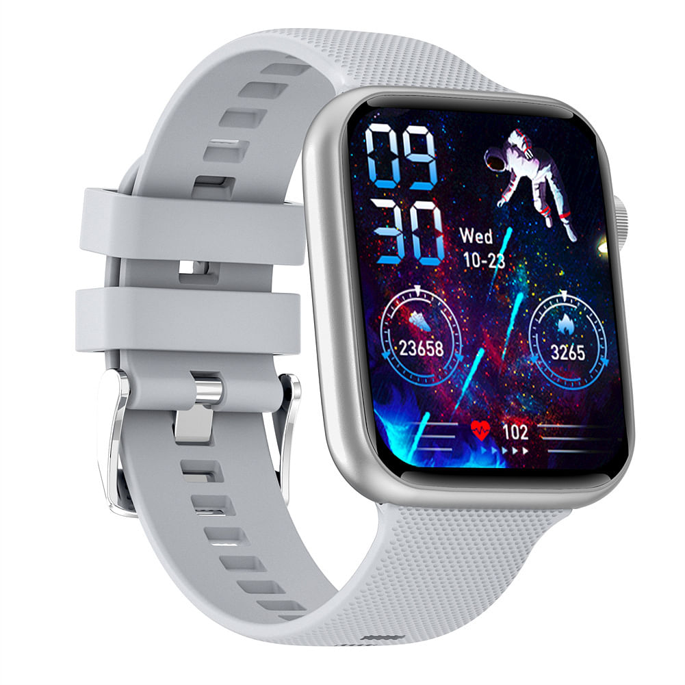 Ht15 Smart Watch Touch Screen Bluetooth-compatible Calling Heart Rate Monitor Waterproof Fitness Bracelet Silver