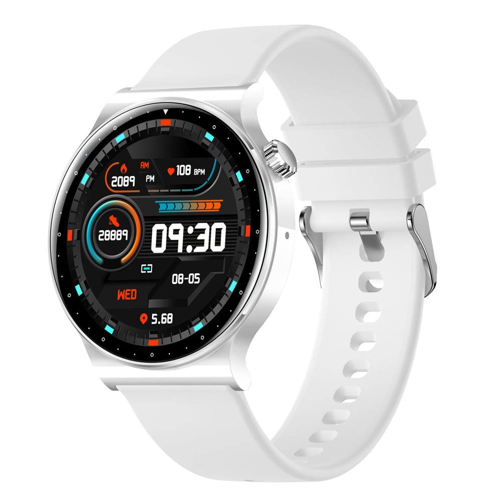 Kr08 Smart Watch Bluetooth Calling Heart Rate Blood Pressure Blood Oxygen Monitoring Dafit Smartwatch White