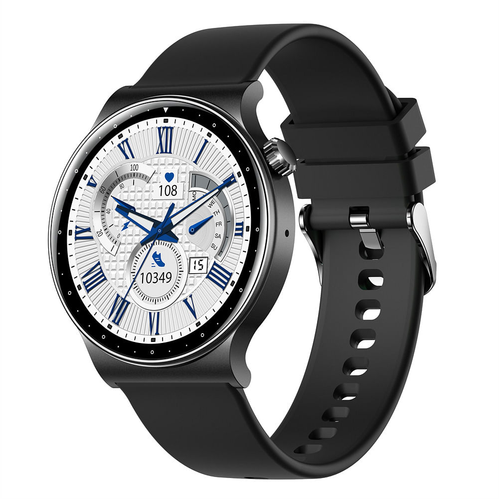 Kr08 Smart Watch Bluetooth Calling Heart Rate Blood Pressure Blood Oxygen Monitoring Dafit Smartwatch Black