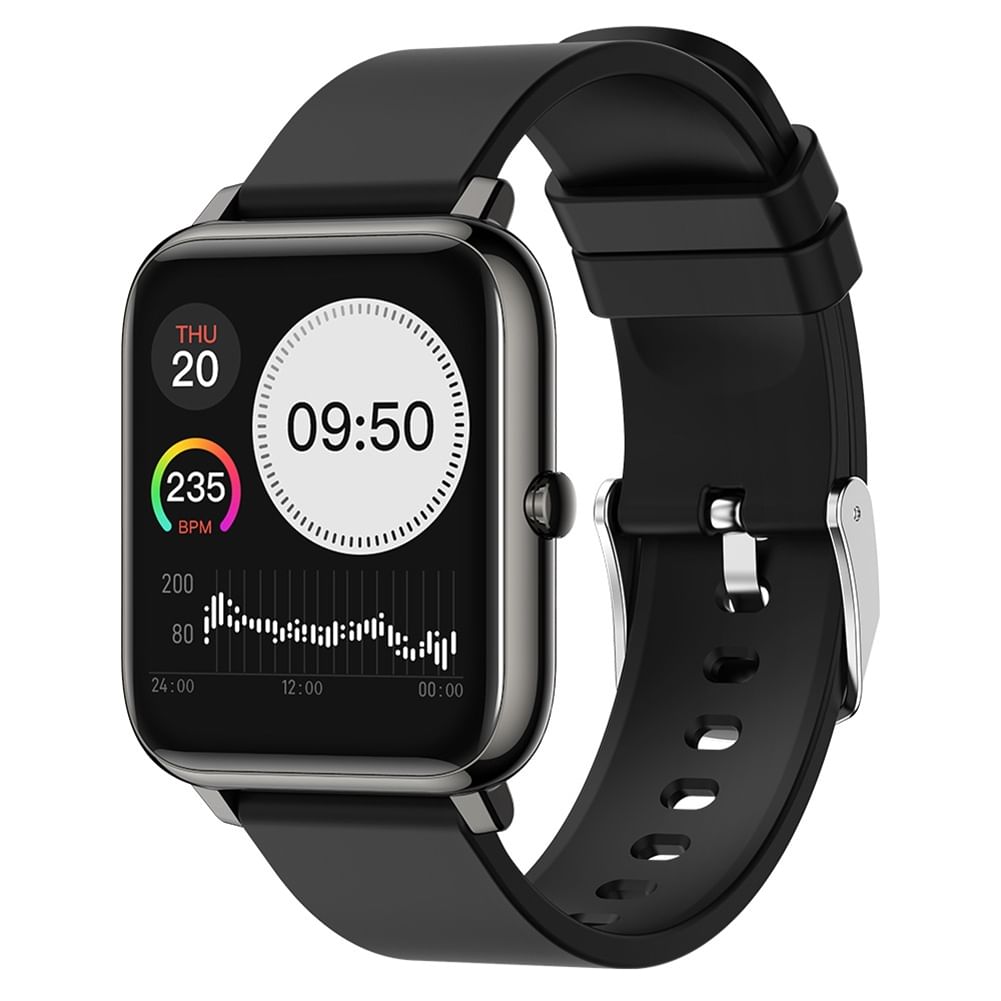 P22 Smart Watch for Men Women Heart Rate Sleep Monitor Waterproof Sports Fitness Smartwatch Black Shell Black Belt