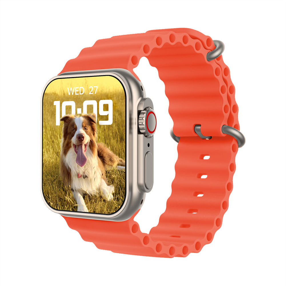 Mx8 Smart Watch 2.02-Inch Large Screen with Bluetooth 5.0 Headphone Waterproof Fitness Bracelet Orange