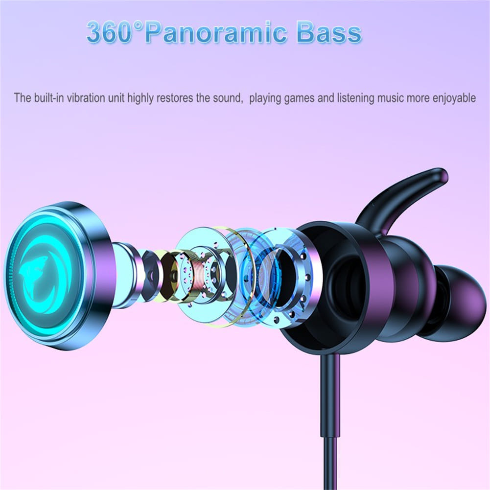 Gaming Headset with Dual Controllable Microphone Digital Decoding In-ear Gamer Earphone with Rgb Light Silver Gray - Image 7