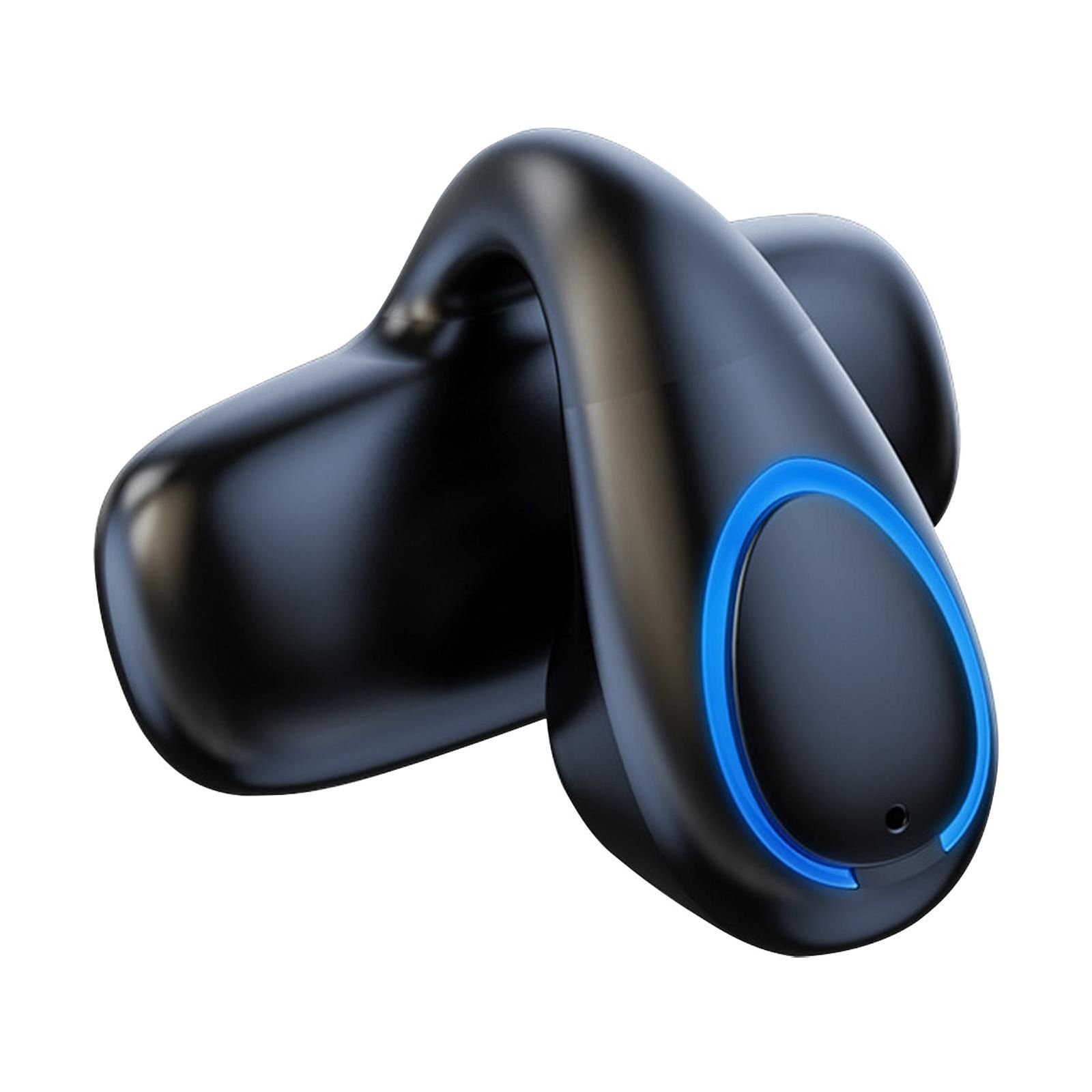 X33 Clip on Open Ear Headphones Painless Bone Conduction Bluetooth Headset Sports Earphones Black