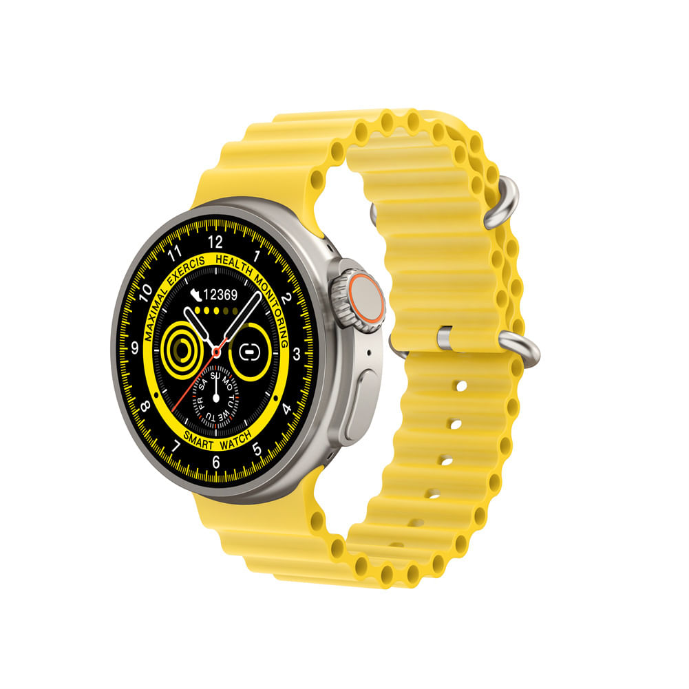 K9 Smart Watch 1.39 Inch Round Screen Bluetooth Calling Wireless Charging Sports Fitness Smartwatch Yellow