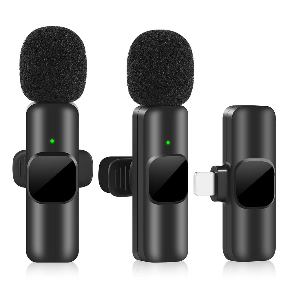 Wireless Lavalier Microphone Portable Audio Video Recording Mini Mic For Iphone Android Mobile Phone 1 to 2