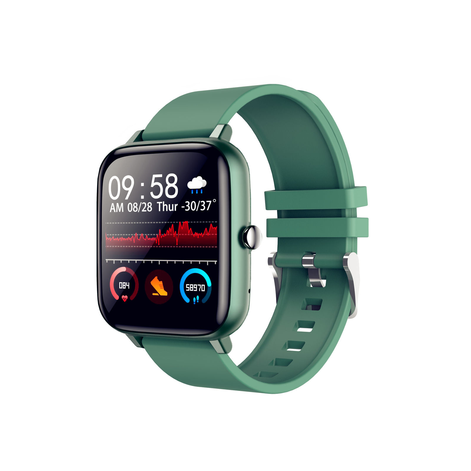 P6 Smart Watch 1.54-inch Full Touch Screen Bluetooth Call Music Player Multi-sport Mode Smartwatch Green
