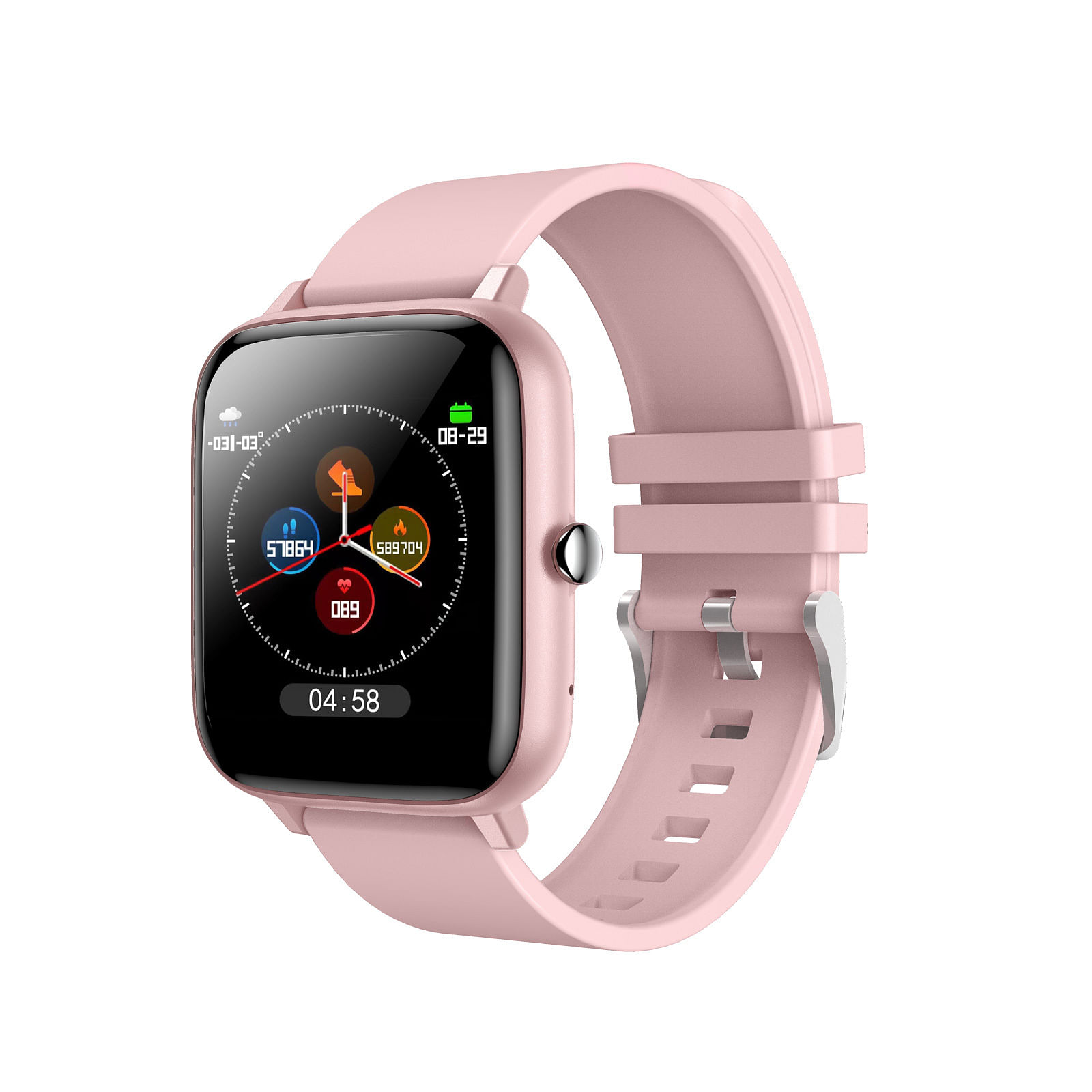 P6 Smart Watch 1.54-inch Full Touch Screen Bluetooth Call Music Player Multi-sport Mode Smartwatch Pink