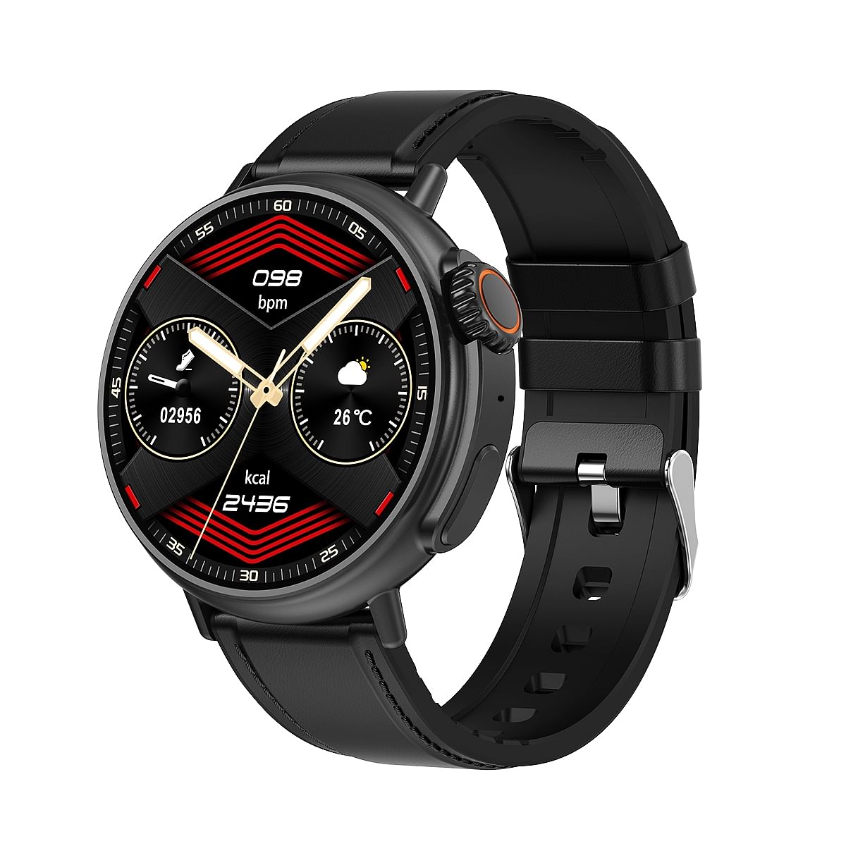 Mt30 Series 8 Smart Watch Wireless Charging 300ma Battery Gps Tracking Fitness Smartwatch Black Leather Strap