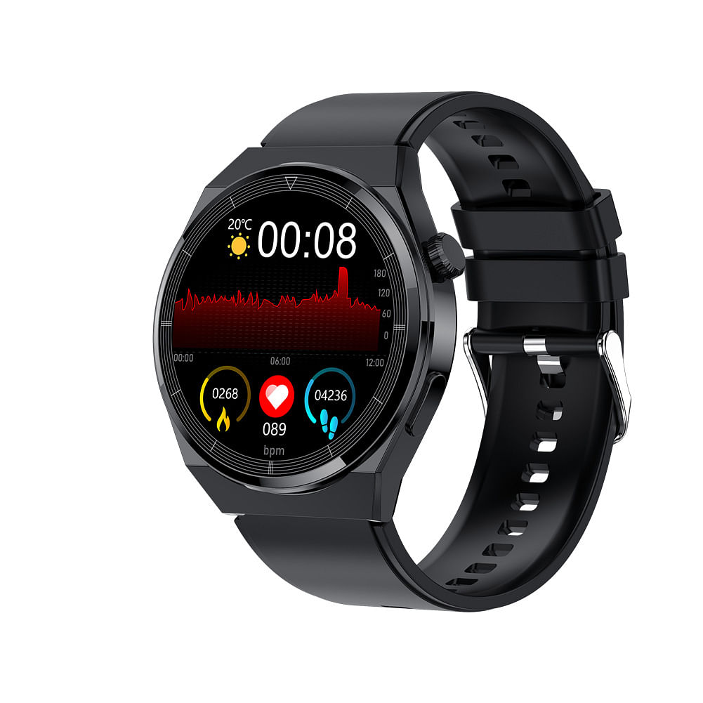 T88 Smart Watch HD 1.32-inch Touch Screen 8763e Bluetooth Call with Encoder Sports Fitness Bracelet Black