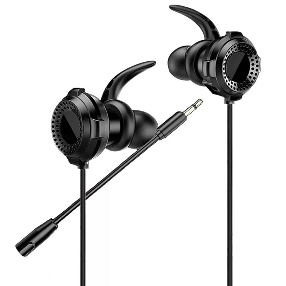 In-ear Gaming Headphones Dual Microphone Stereo Wire-controlled Headset For Computer Laptop Universal black type-C