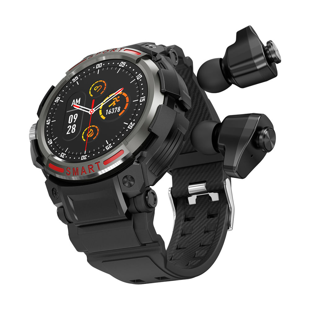 Gt100 Smart Watch 1.43-Inch HD Screen Sports Fitness Bracelet with Tws Wireless Bluetooth Headset Dark Gray