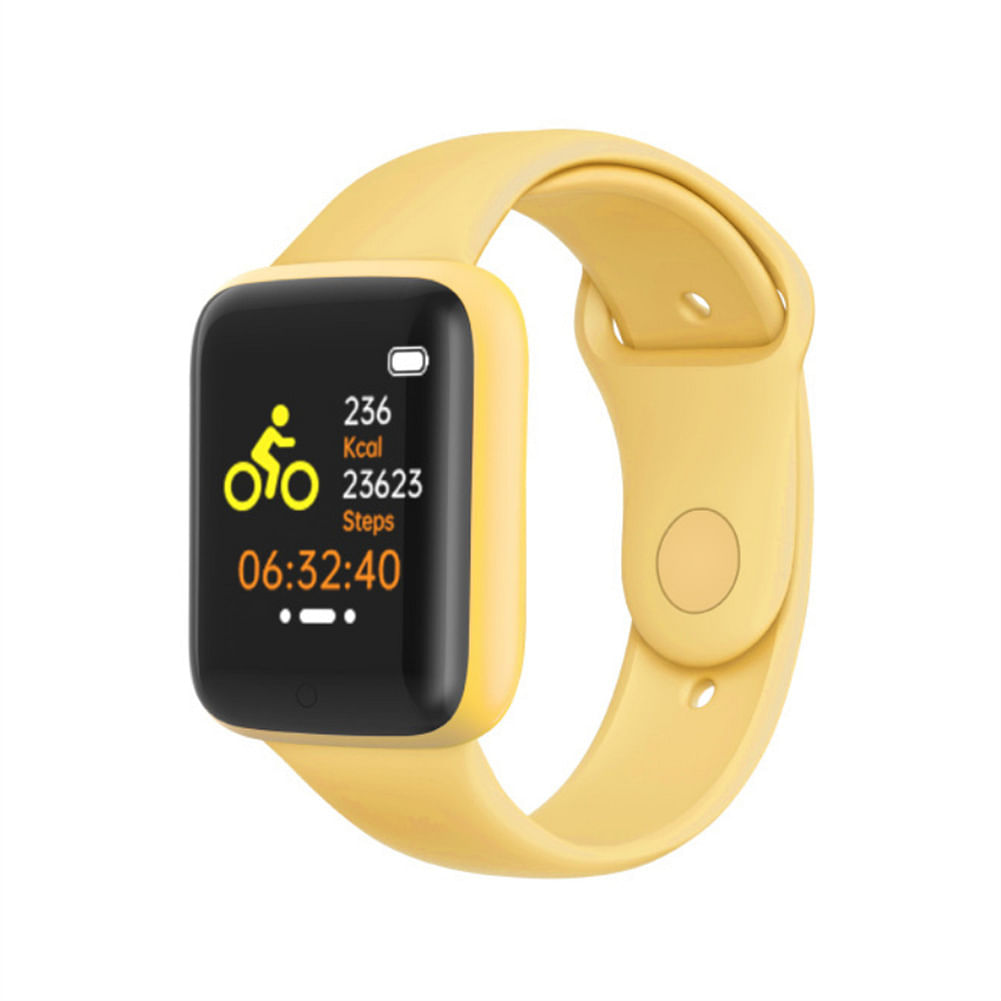 Y68 Pro Smart Watch For Men Women Bluetooth Heart Rate Monitor Fitness Sports Smartwatch (Macaron) yellow