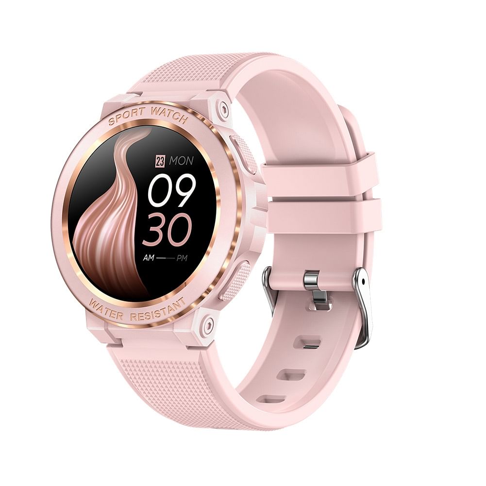 Mk60 Outdoor Women Smart Watch Full Screen Touch Bluetooth Call Music Waterproof Sports Smartwatch Pink