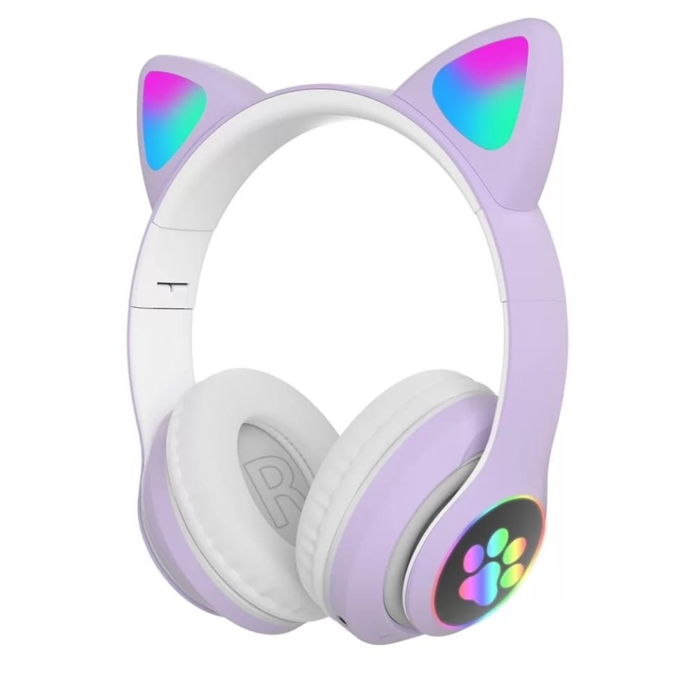 Aks-28 Rgb Cat Ear Bluetooth Headphones Stereo Music Helmet Wireless Microphone Control Phone Earphone blue - Image 3