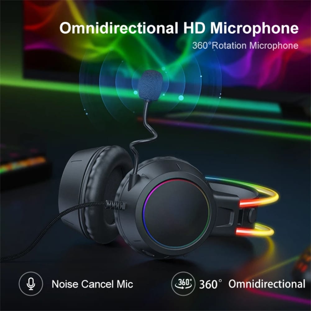 X15 Pro Onikuma Rgb Headphones with HD Flexible Mic 3.5mm Gaming Earphones for Xbox Ps5 Ps4 Switch Black - Image 4