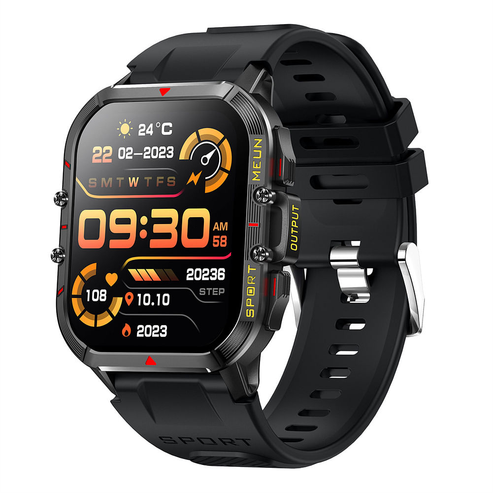 Men Smart Watch Healthy Monitor Bluetooth Call Waterproof Fitness Sports Smartwatch for iOS Android Phone Black