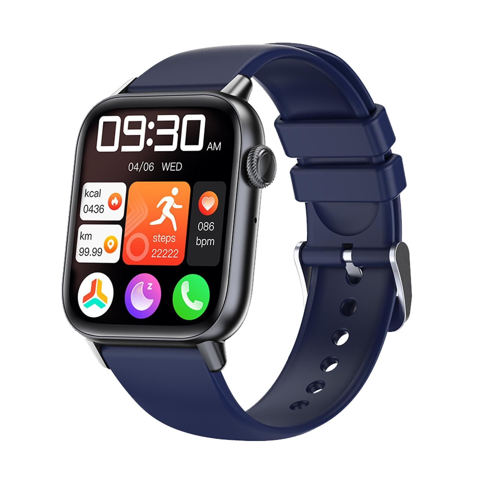 Qs08pro Smart Watch Men 1.83 Inch Touch Screen 300mah Healthy Monitor Ip67 Waterproof Sports Smartwatch Blue