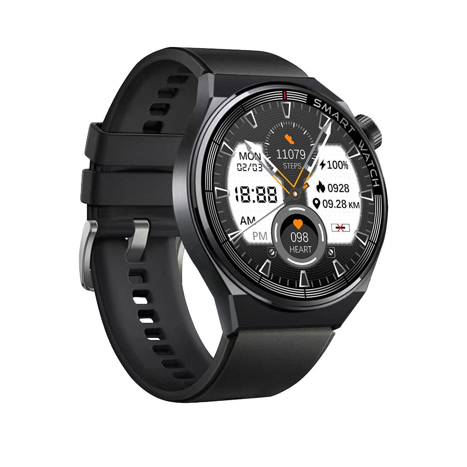 St5max Smart Watch Men Heart Rate Blood Pressure Monitoring Bluetooth Call Fitness Watch for Android iOS Black
