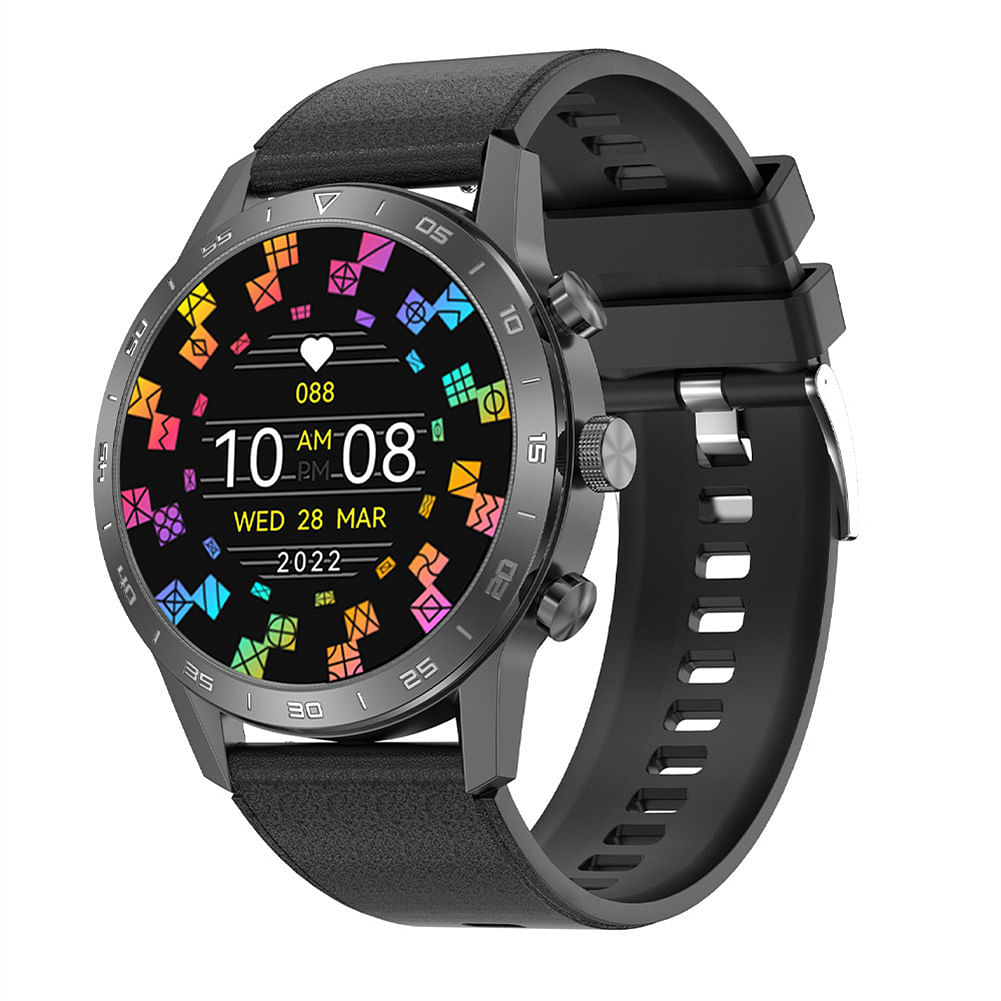 Dt70+ Smartwatch for Men Ip68 Waterproof Smart Watch with Heart Rate Blood Pressure Monitor Black Silicone Strap