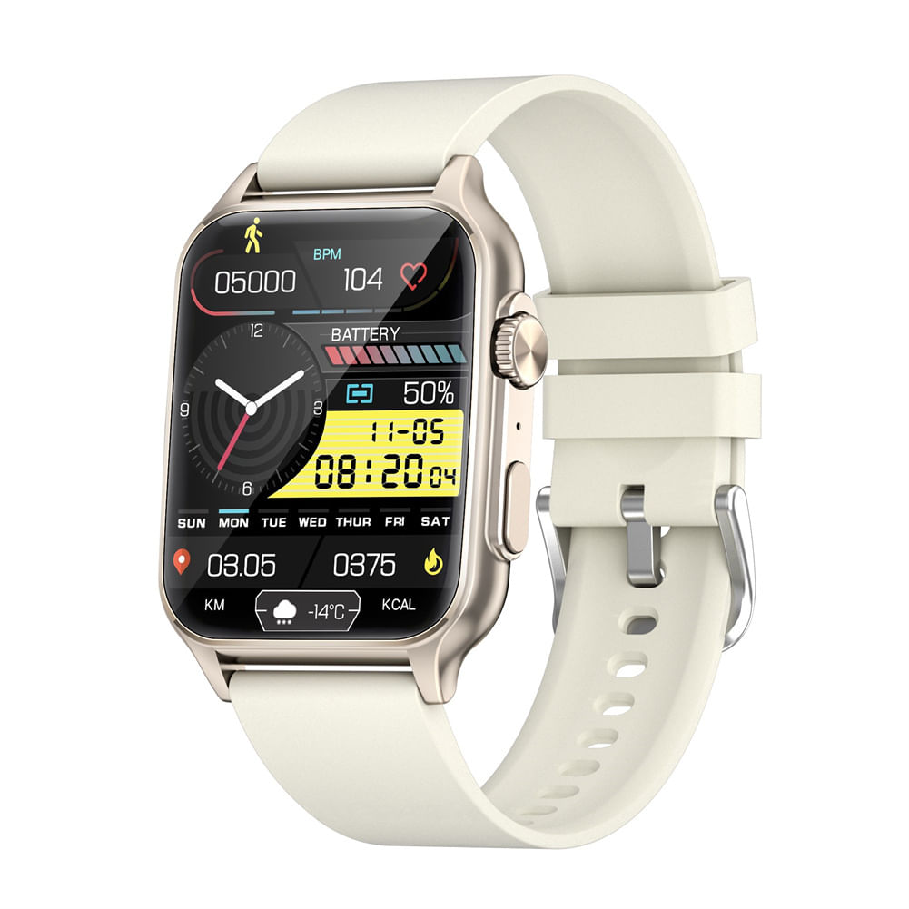 Kt64 Men Smart Watch with Bluetooth Call Ip68 Waterproof Fitness Smartwatch for iPhone/Android Phone Gold