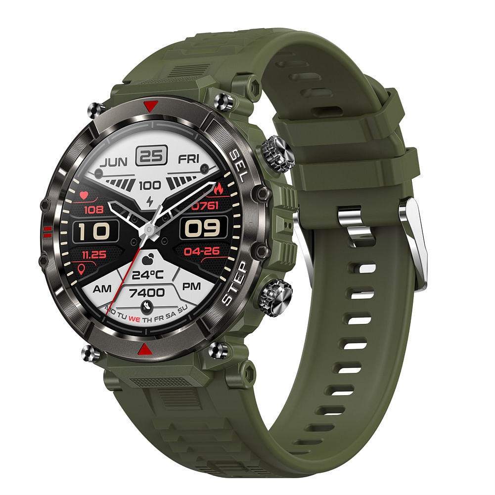 Cf11 Smart Watch for Men 1.39 Inches Full Touch Screen IP67 Waterproof Sport Fitness Watch Green