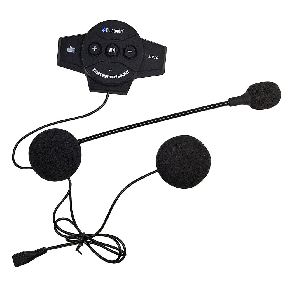 BT10 Motorcycle Helmet Headset Answer Incoming Calls Volume Controlling Motorcycle Headphones Easy Installing black