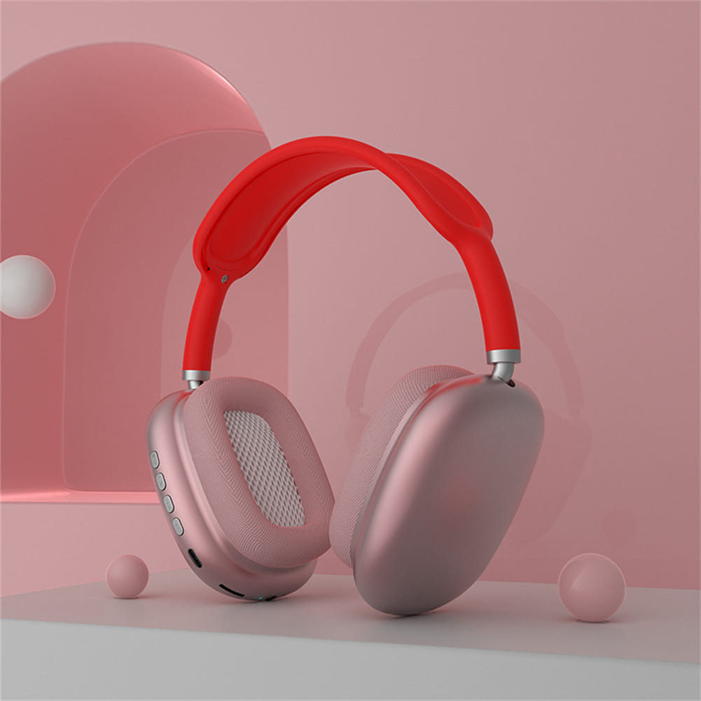 P9 Wireless Headset On-Ear Stereo Earphones Noise Cancelling Ear Buds With Mic For Cell Phone Computer Laptop Sports red - Image 6