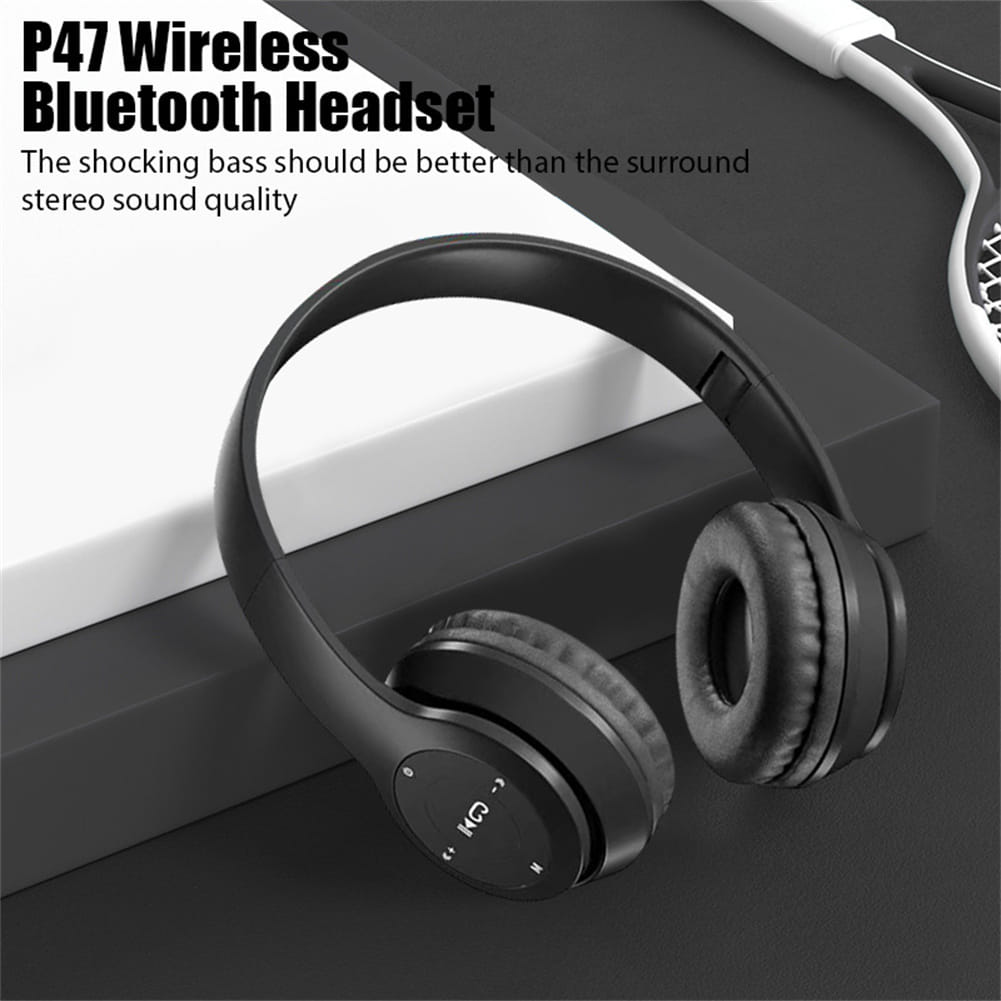 P47 Wireless Headsets On-Ear Stereo Earphones Longer Playtime USB Charging For Smart Phone Computer Laptop green - Image 6