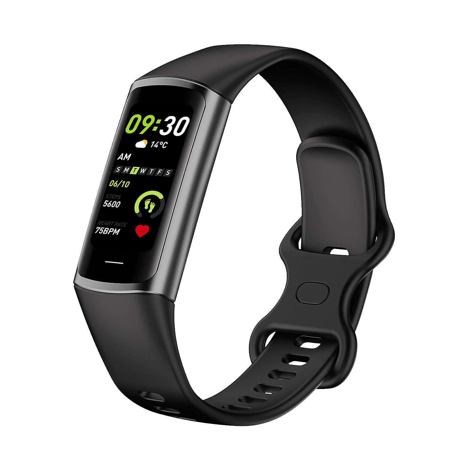 C68 Smart Watch Heart Rate Blood Oxygen Sleep Fitness Tracker Waterproof Watches for Android Phone iPhone Black