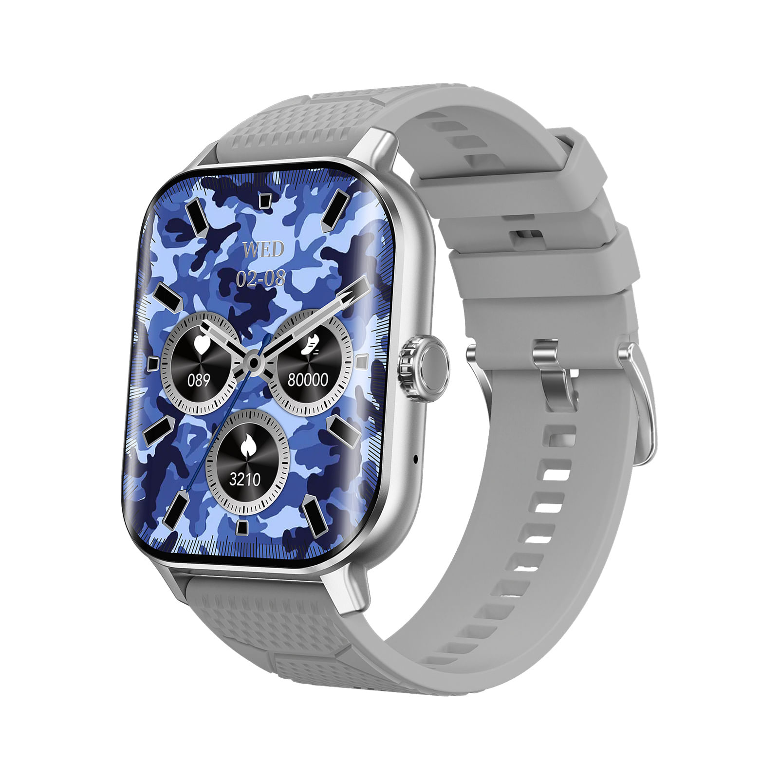 F12 Smart Watch 2.02 Inch Color Screen Smartwatch Sports Calls Message Watches Silver Gray