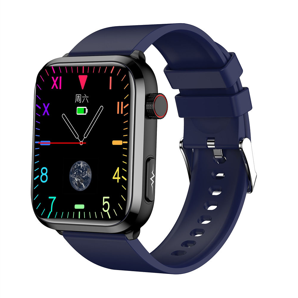 Et210 Smart Watch 1.91 Inch Color Screen Smartwatch Waterproof Tracker Heart Rate Sleep Monitor Blue