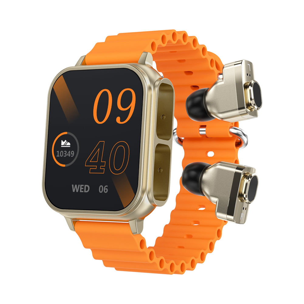 N22 Men Women Smart Watch with Earbuds 2-in-1 Activity Fitness Tracker Watch Sleep Tracker Orange