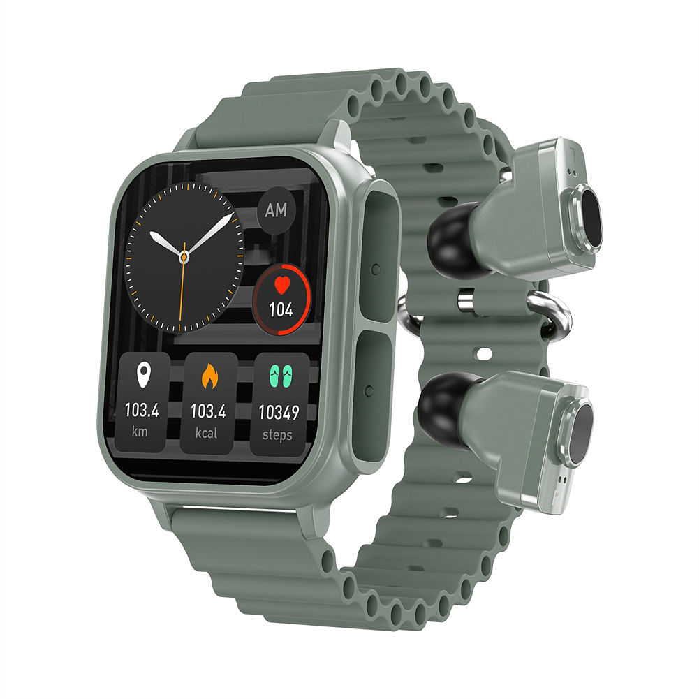 N22 Men Women Smart Watch with Earbuds 2-in-1 Activity Fitness Tracker Watch Sleep Tracker Green