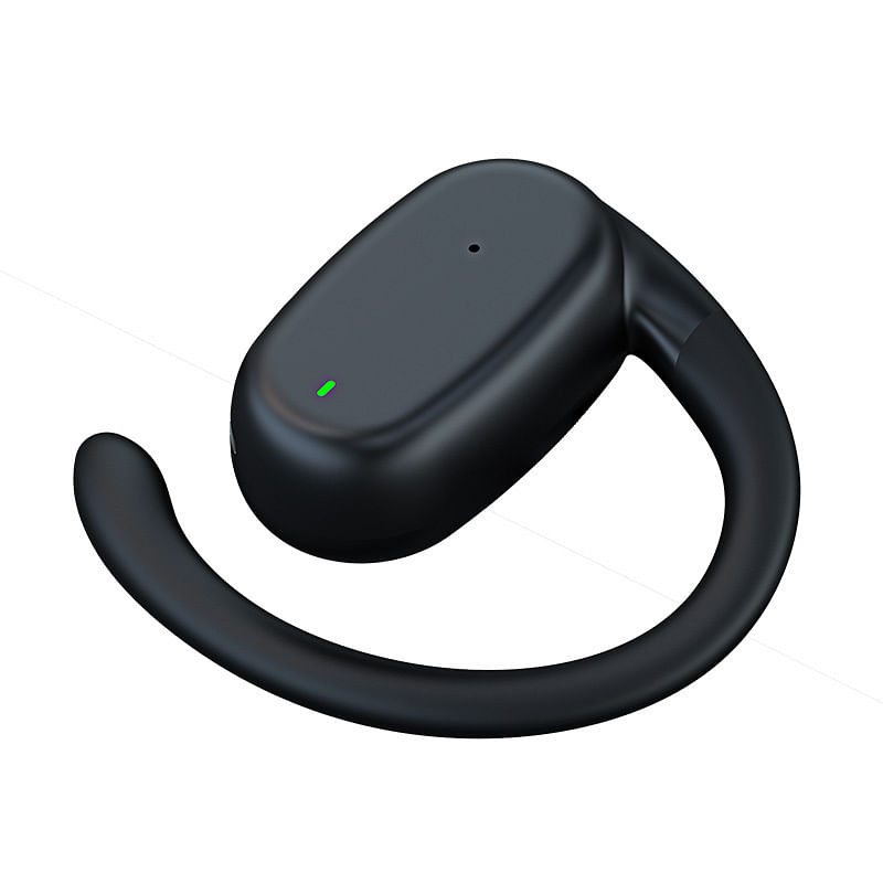 YJ76 Wireless Earpiece 110mAh Battery 10 Hours Talking Time Hands Free Left Ear Headset For Business Office Driving Trucker black