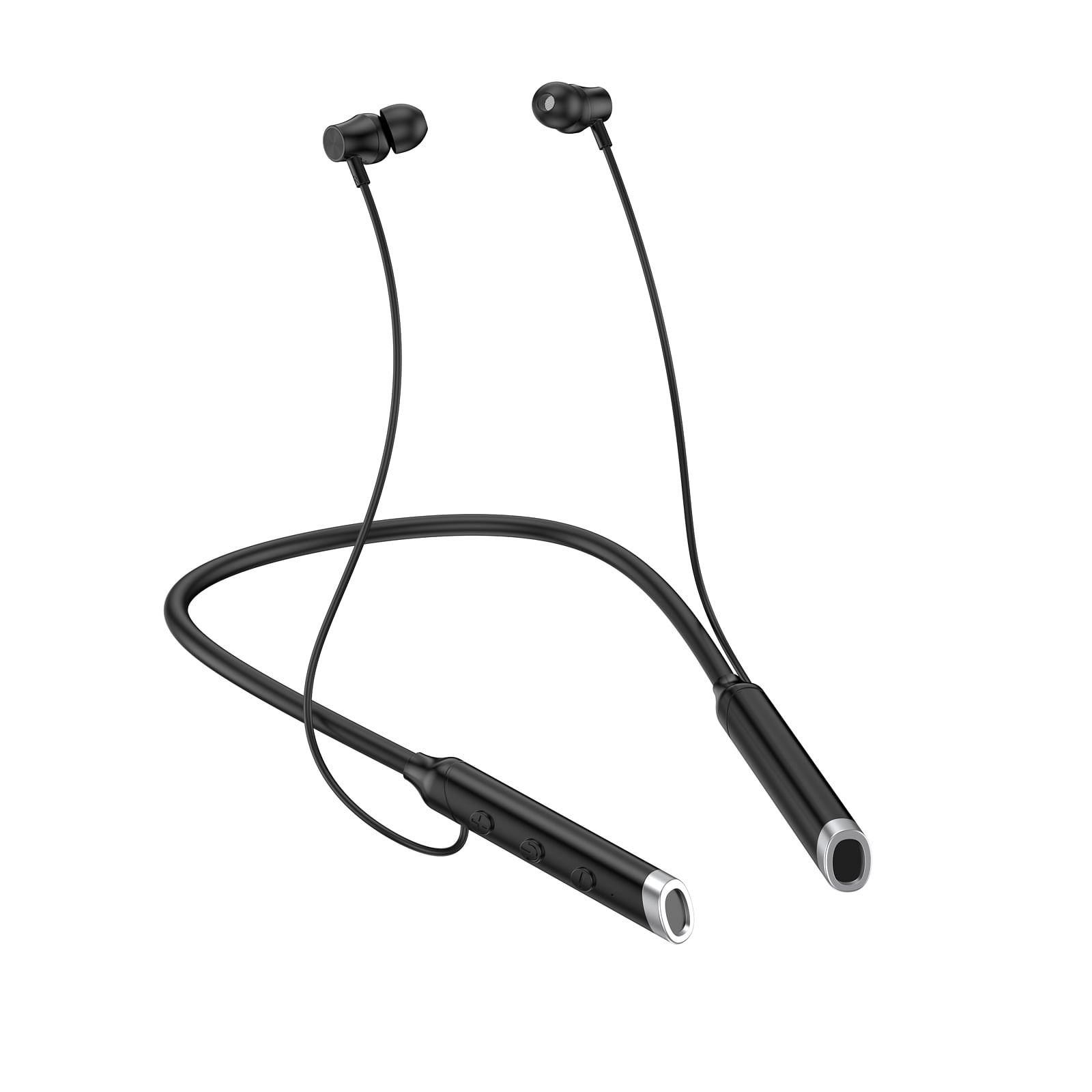 Headphones Neckband 18H Ultra-Long Playtime Headset In-Ear Neckband Earphones For Phone Call Music Sports black