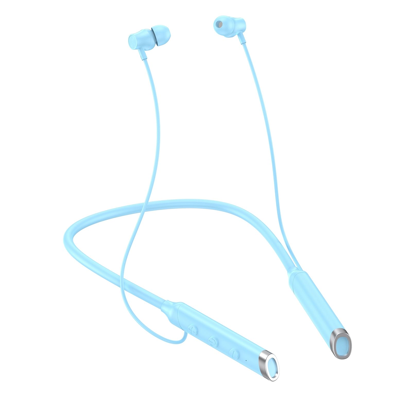 Headphones Neckband 18H Ultra-Long Playtime Headset In-Ear Neckband Earphones For Phone Call Music Sports blue