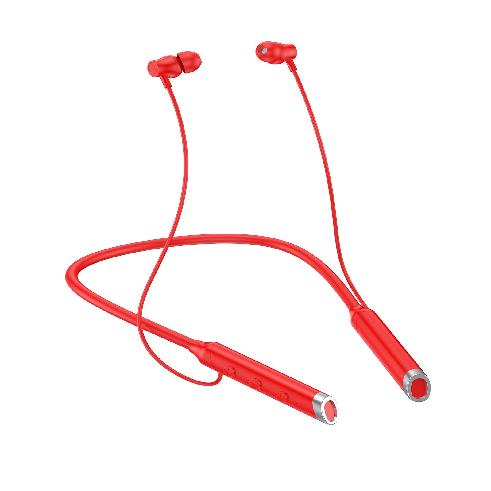 Headphones Neckband 18H Ultra-Long Playtime Headset In-Ear Neckband Earphones For Phone Call Music Sports red