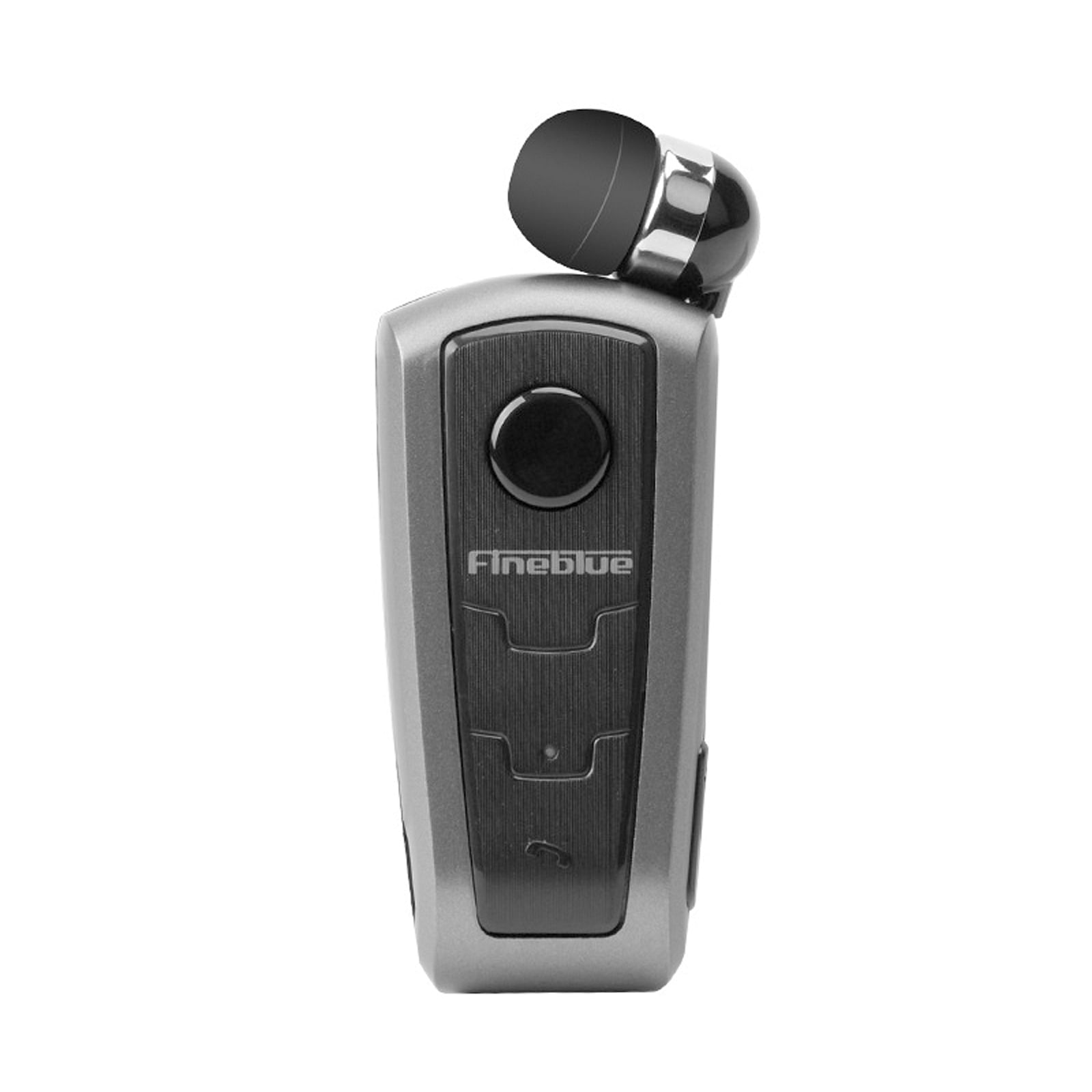 Fineblue F910 Retractable Headphones V5.1 Handsfree Long Standby Single In-Ear Earpiece With Microphone For Business Driving grey