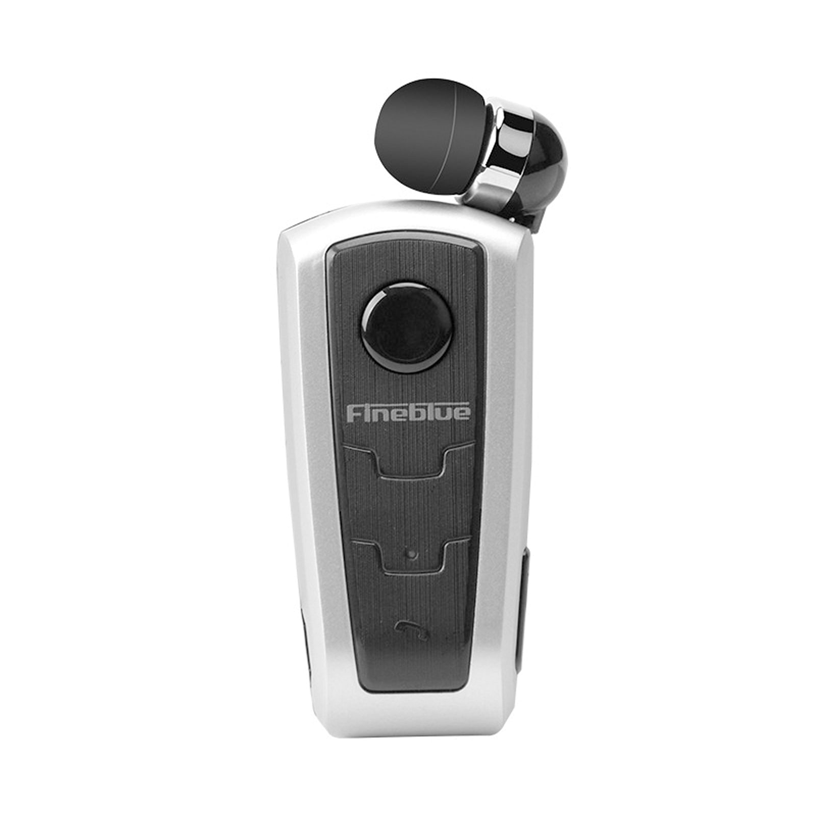 Fineblue F910 Retractable Headphones V5.1 Handsfree Long Standby Single In-Ear Earpiece With Microphone For Business Driving silver