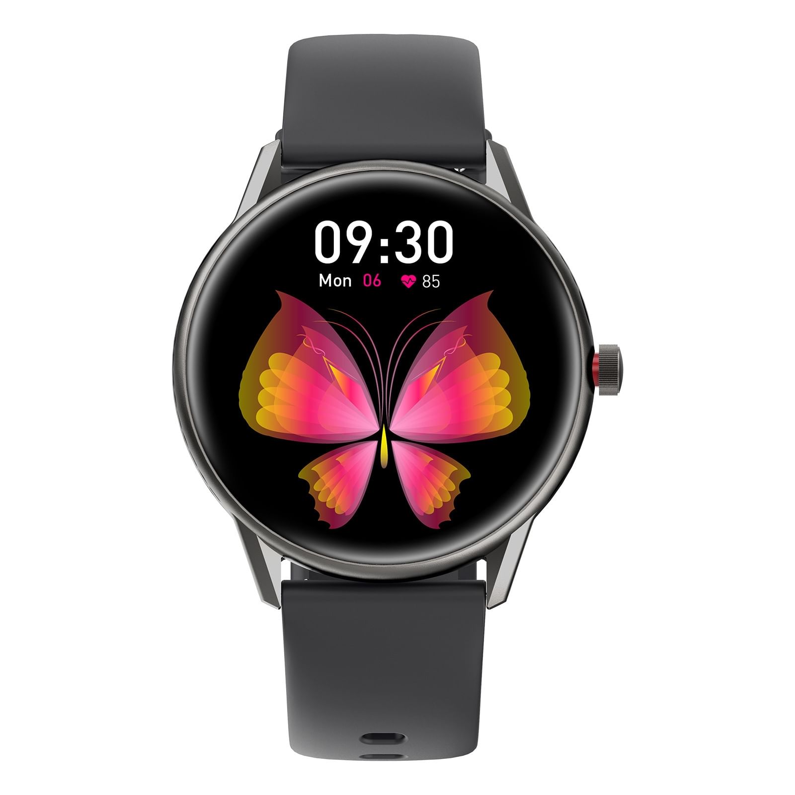 KW06PRO Smart Watch For Men Women 1.28 inch TFT Round 3D Curved Screen 285mAh Battery IP68 Waterproof Fitness Watch black