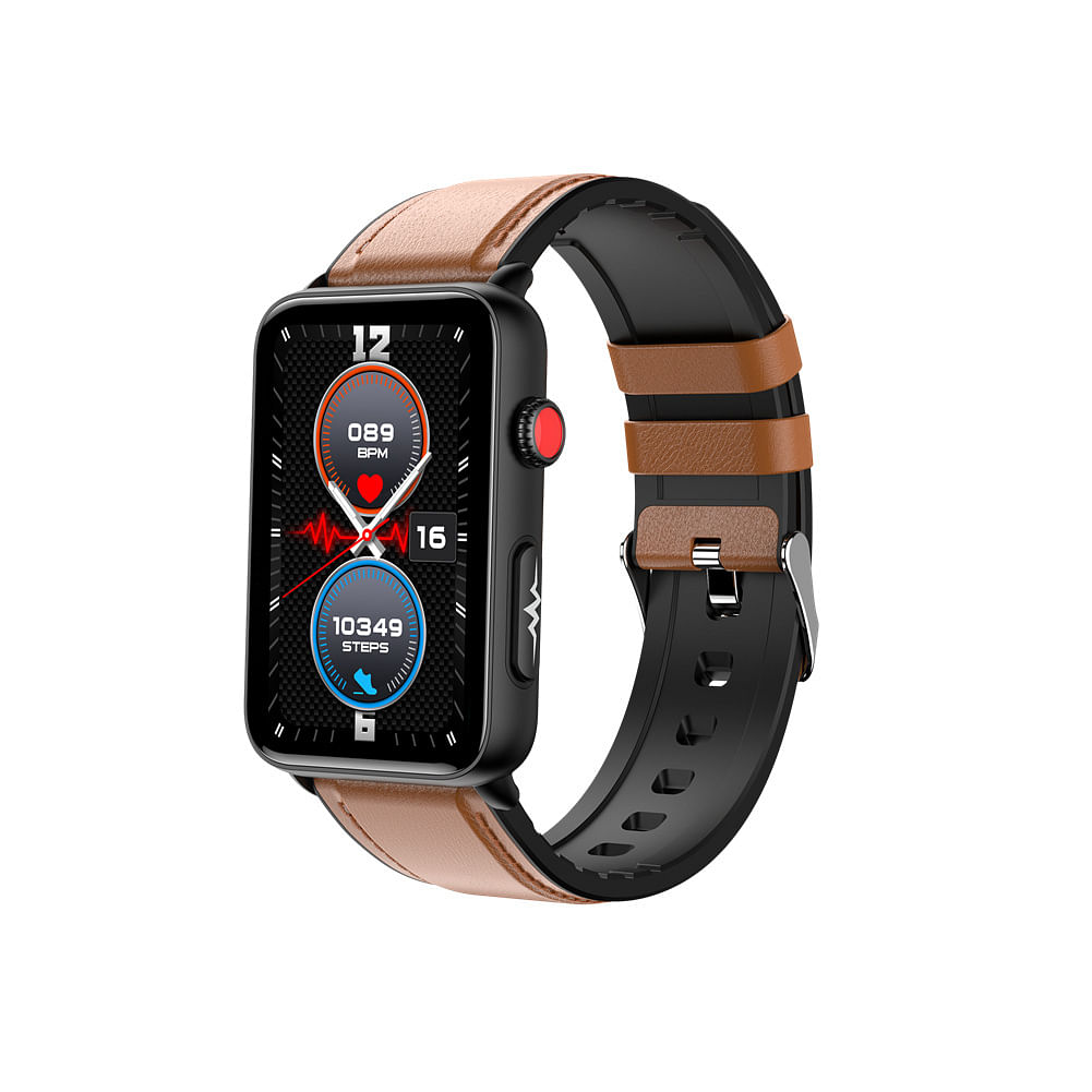 ET620 1.57 inch Smart Watch Waterproof Full Touch Fitness Smart Watch Heart Rate Blood Oxygen Monitor Message Reminder Fitness Tracker For Men Women brown belt