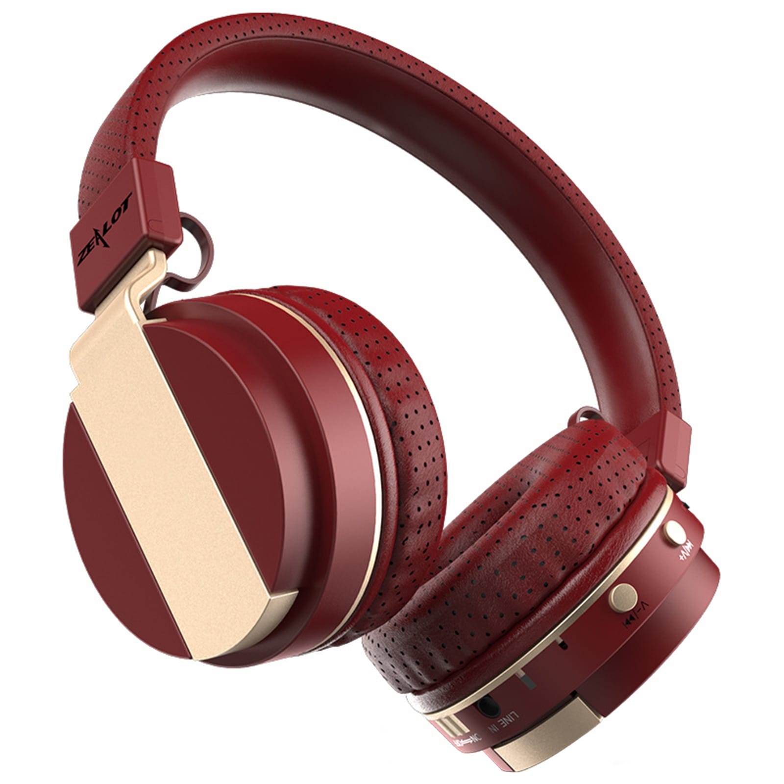 ZEALOT B17 Noise Canceling Headset Stereo HiFi Headphones Wireless Headphones With Built-in Microphone For Office Trucker red