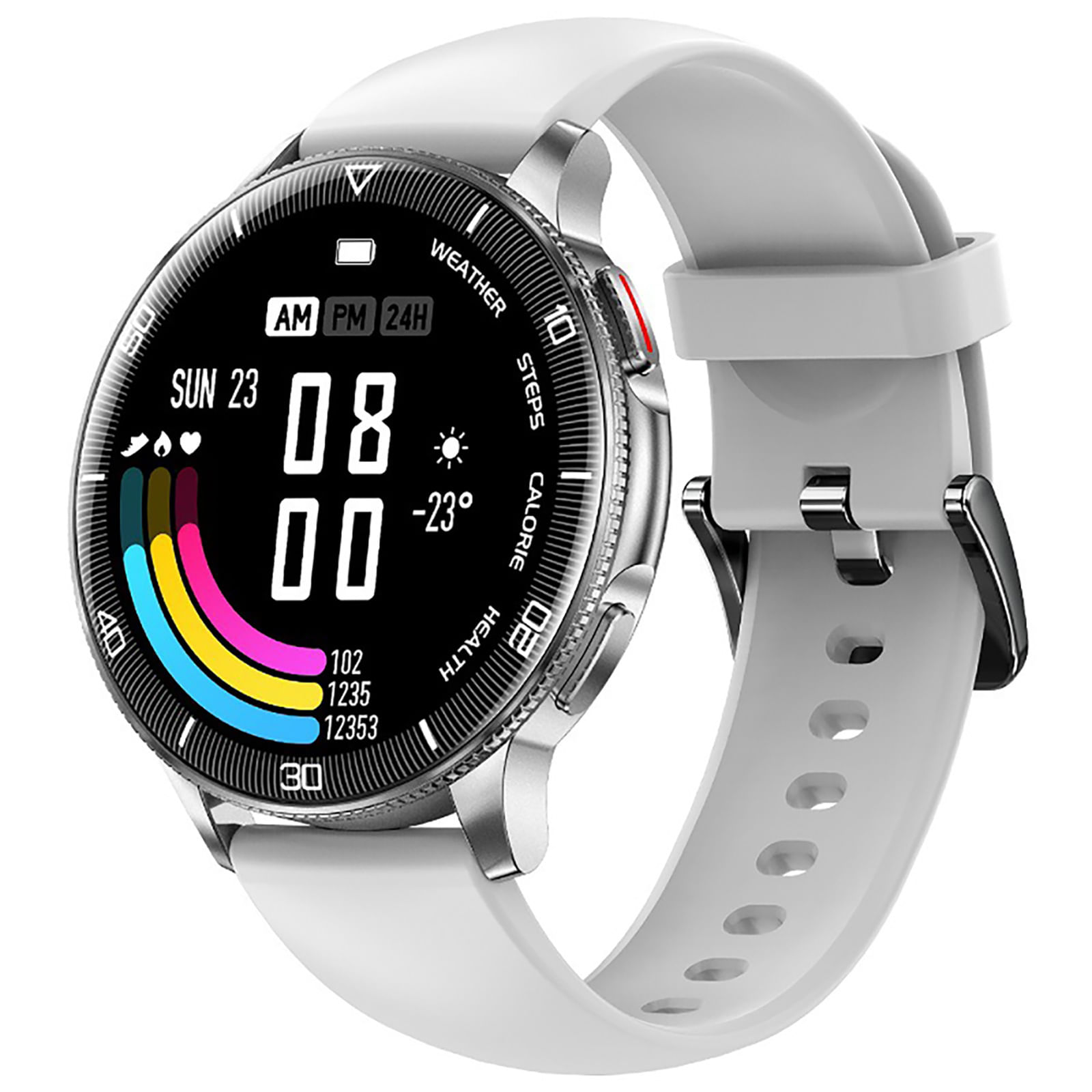 Smart Watch 1.39-Inch Full Touch Fitness Smart Watch Heart Rate Blood Oxygen Monitor Fitness Tracker Silver