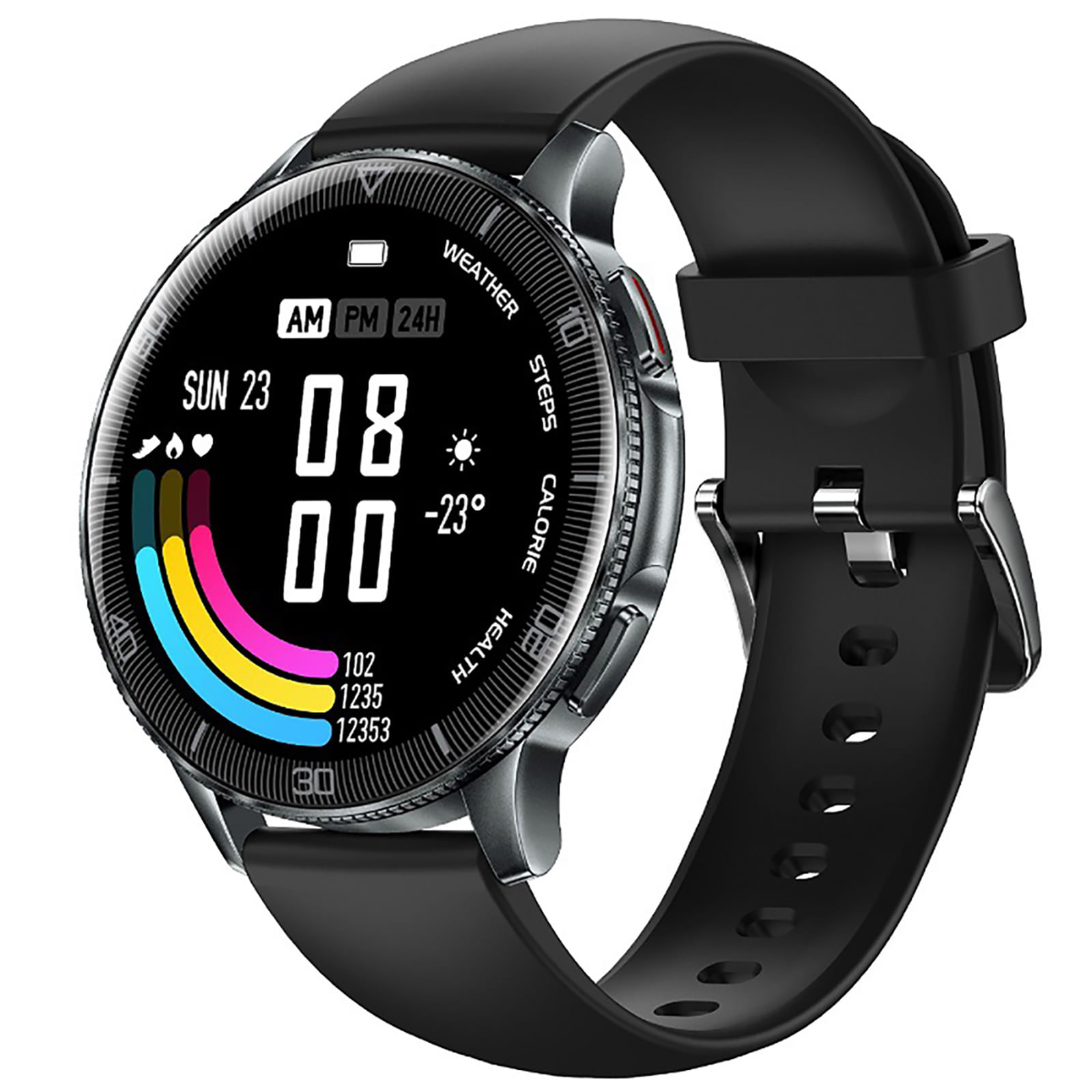 Smart Watch 1.39-Inch Full Touch Fitness Smart Watch Heart Rate Blood Oxygen Monitor Fitness Tracker Black