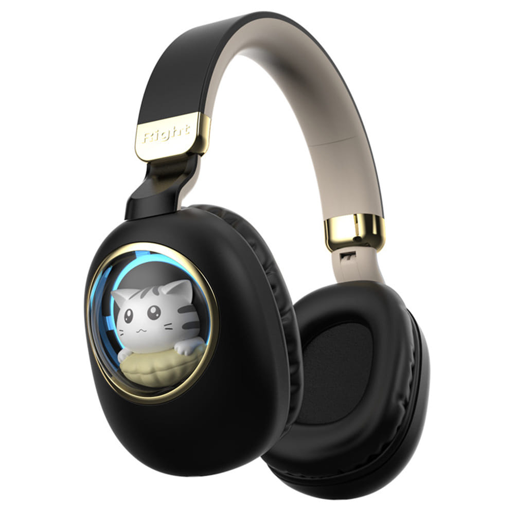 Kids Headphones With Mic LED Light Up 3D Cat Wireless Kids Headphones Adjustable Headband Over Ear Headsets blue - Image 3