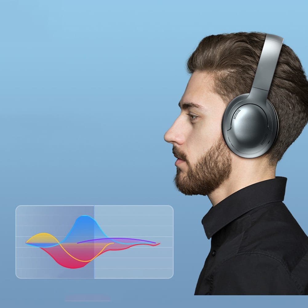 Celebrat A33 Wireless Headphones Hifi Stereo over Ear Headphones with Microphone Adjustable Headband Black - Image 3
