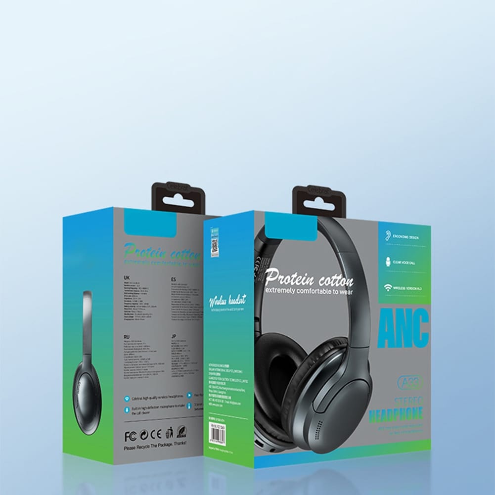 Celebrat A33 Wireless Headphones Hifi Stereo over Ear Headphones with Microphone Adjustable Headband Black - Image 4